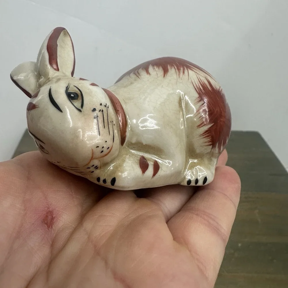 Lot Of 3 Staffordshire Style Bunny Rabbit Small Porcelain Figurine 3-4